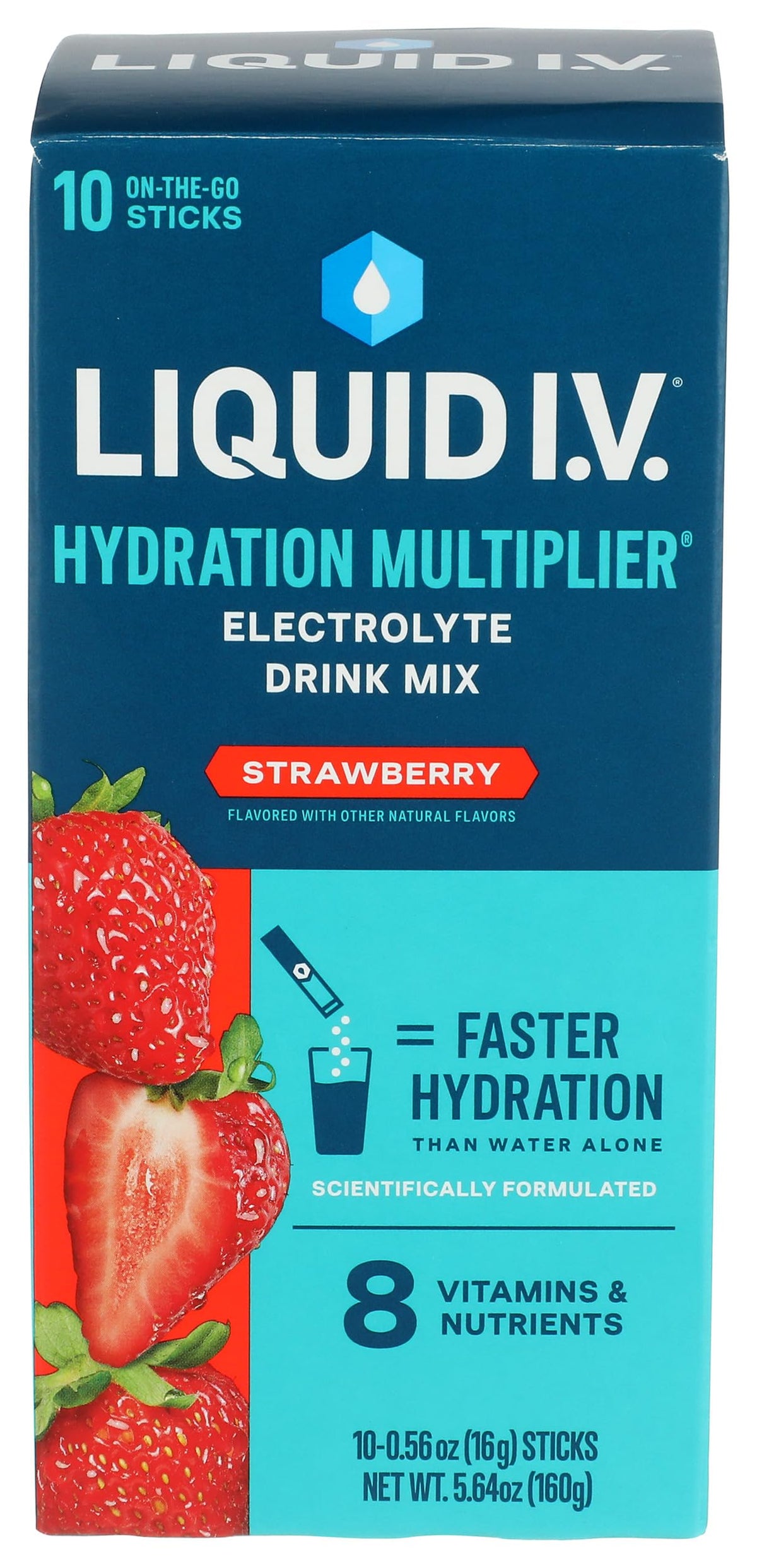 Liquid I.V. Strawberry Hydration Electrolyte packets ready to mix for post-workout hydration.