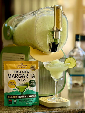 Liquid Zero Cheat Day margarita mix ready for Margaritaville machines with bright lime flavor.