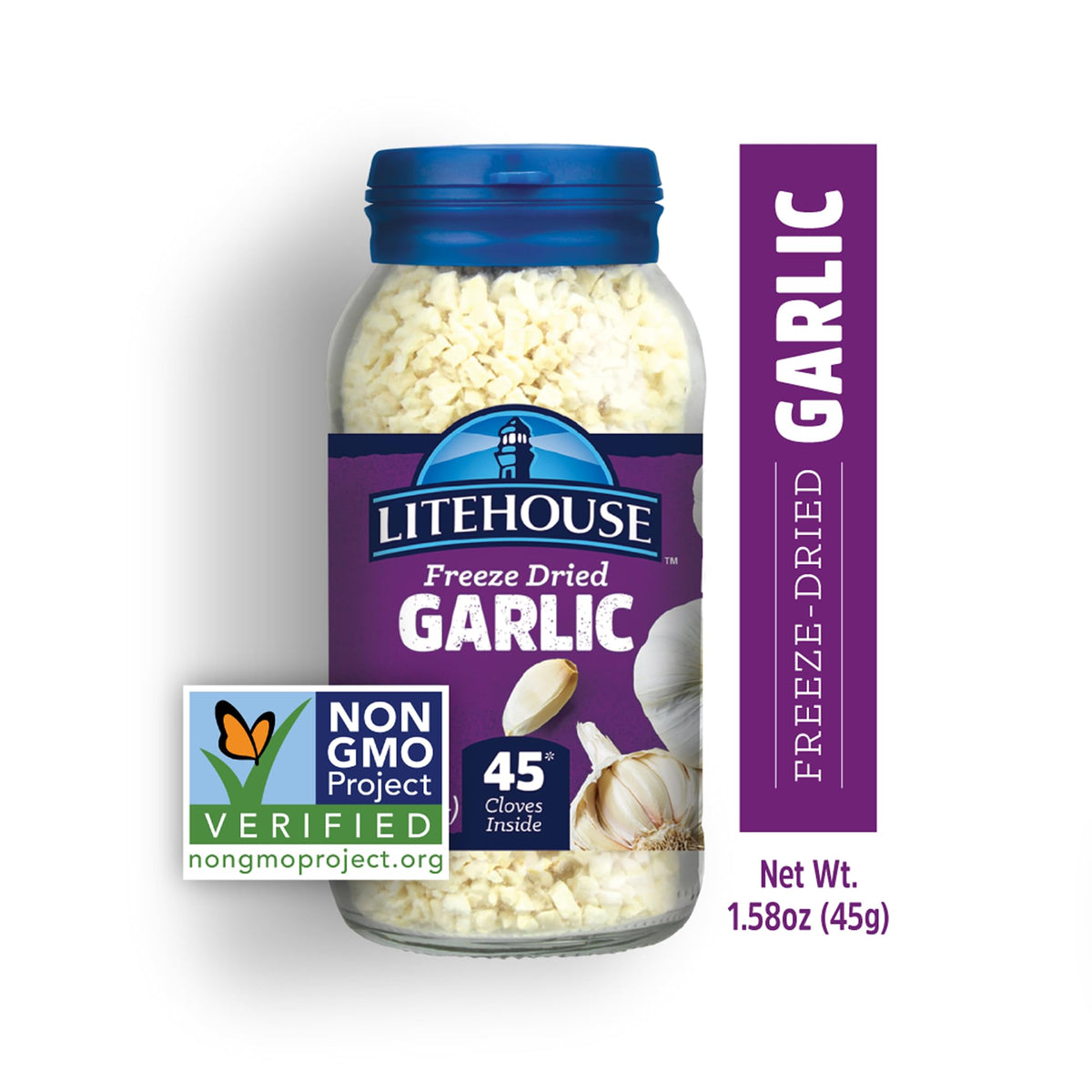 Litehouse Freeze Dried Garlic enhances sauces, potatoes, or chicken dishes.