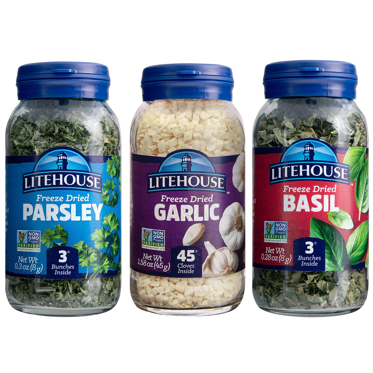 Litehouse Freeze-Dried Garlic close-up with spoon, bold aroma ready to boost dishes.