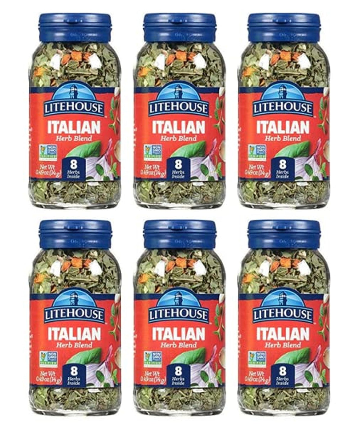 Litehouse Freeze Dried Italian Herb Blend bottle on shelf boosts flavor and color