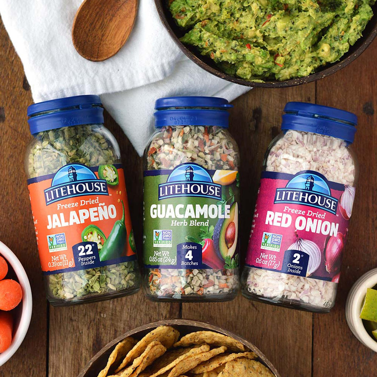 Litehouse Freeze Dried Red Onion salad bowl shows a tasty salad topping.