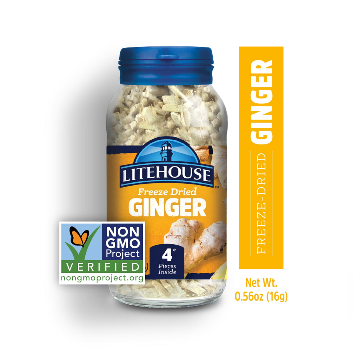 Litehouse ginger flakes packaging ready for kitchen recipes.