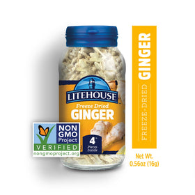 Litehouse ginger flakes packaging ready for kitchen recipes.