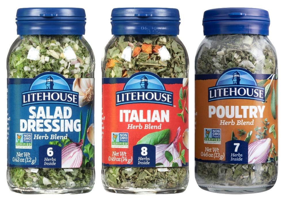 Litehouse Italian Herb Blend bottle, great for pasta and sauces flavor boost.