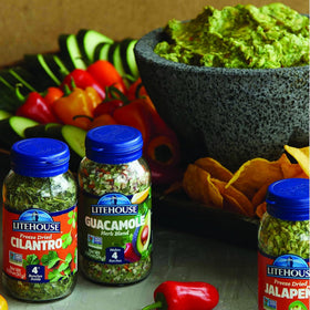 Litehouse spicy guac on tacos ready for taco night with flavor boost.