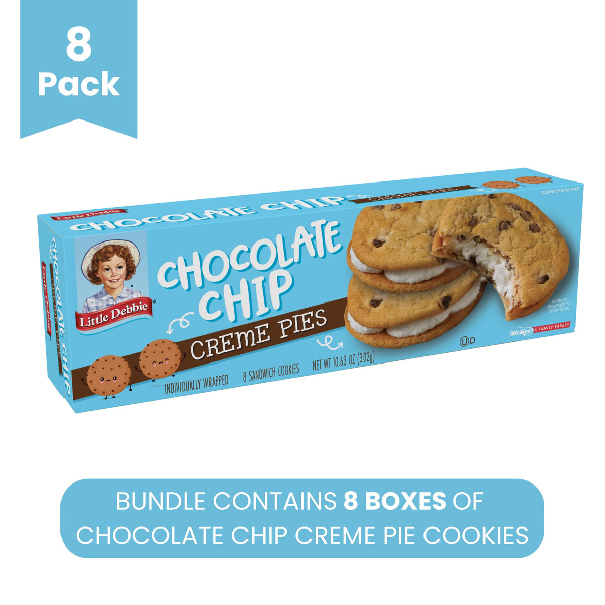 Little Debbie Creme Pies cookies individually wrapped for lunchbox convenience.