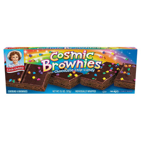 Little Debbie Cosmic Brownies box offering fudgy squares for gatherings.