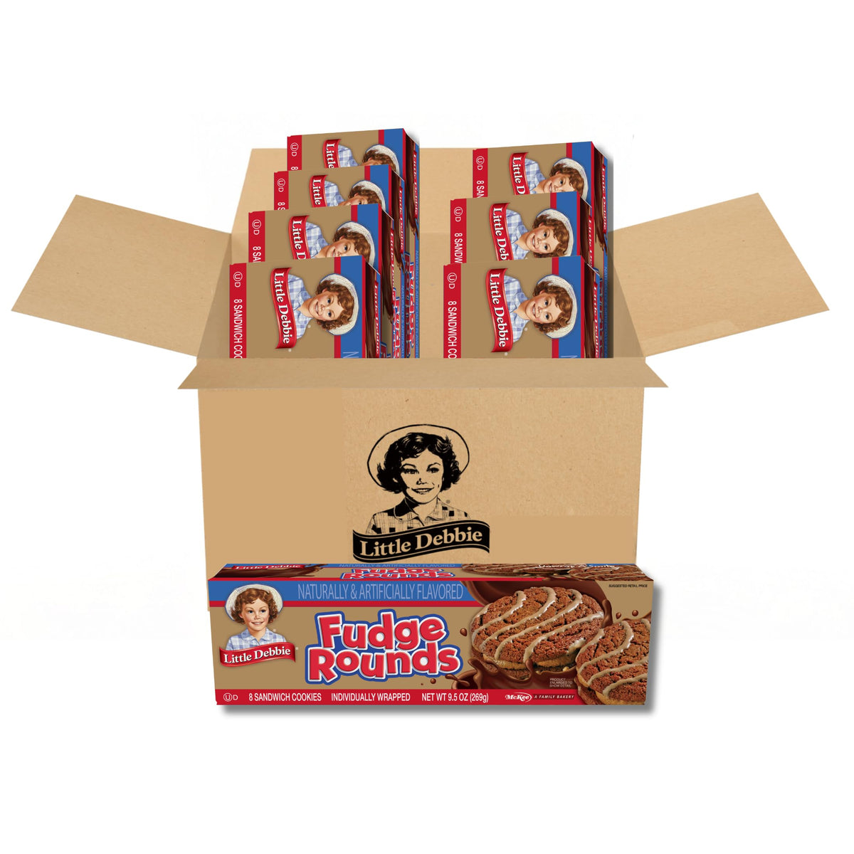 Little Debbie Fudge Rounds box for on-the-go snacking and lunchbox treats.