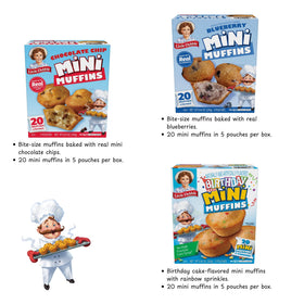 Little Debbie Mini Muffins Blueberry box, a tasty morning pick-me-up for lunches.