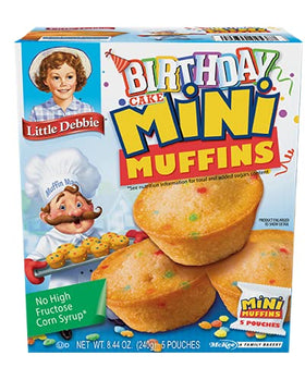 Little Debbie Mini Muffins Chocolate Chip box, perfect quick snack after school.