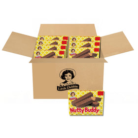 Little Debbie Nutty Buddy wafers in boxes, ideal for lunchboxes and road trips.