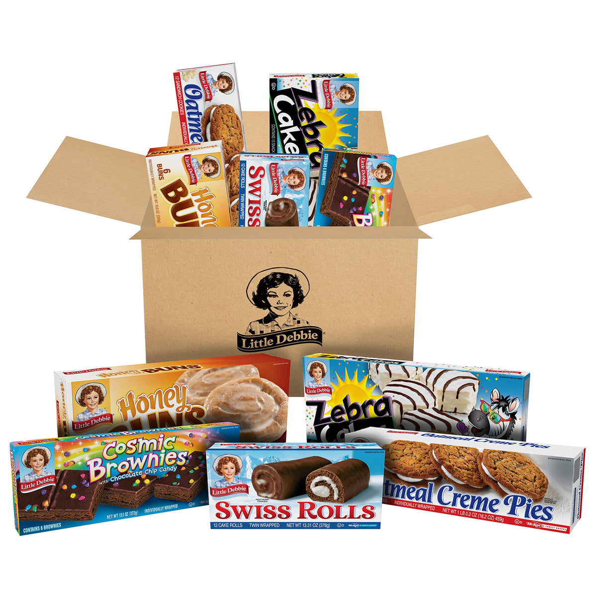 Little Debbie Zebra Cakes box on a desk, tasty snack ideal for on-the-go energy