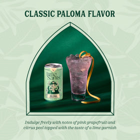 Little Saints Paloma pink grapefruit closeup, bright citrus flavor.