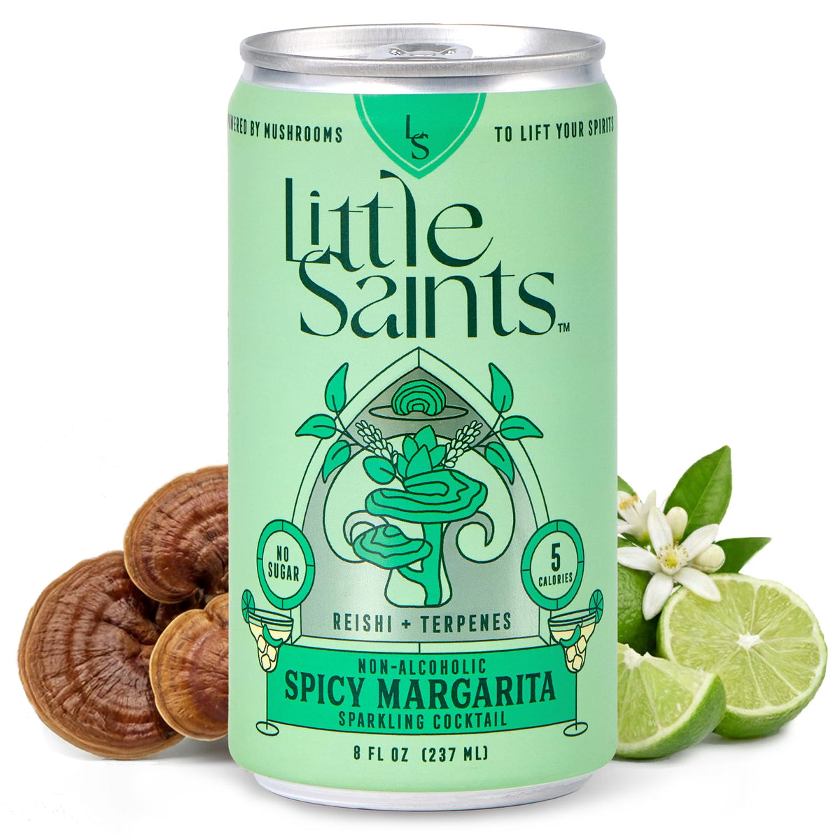 Little Saints Spicy Margarita bottle with bold citrus aroma and zero alcohol