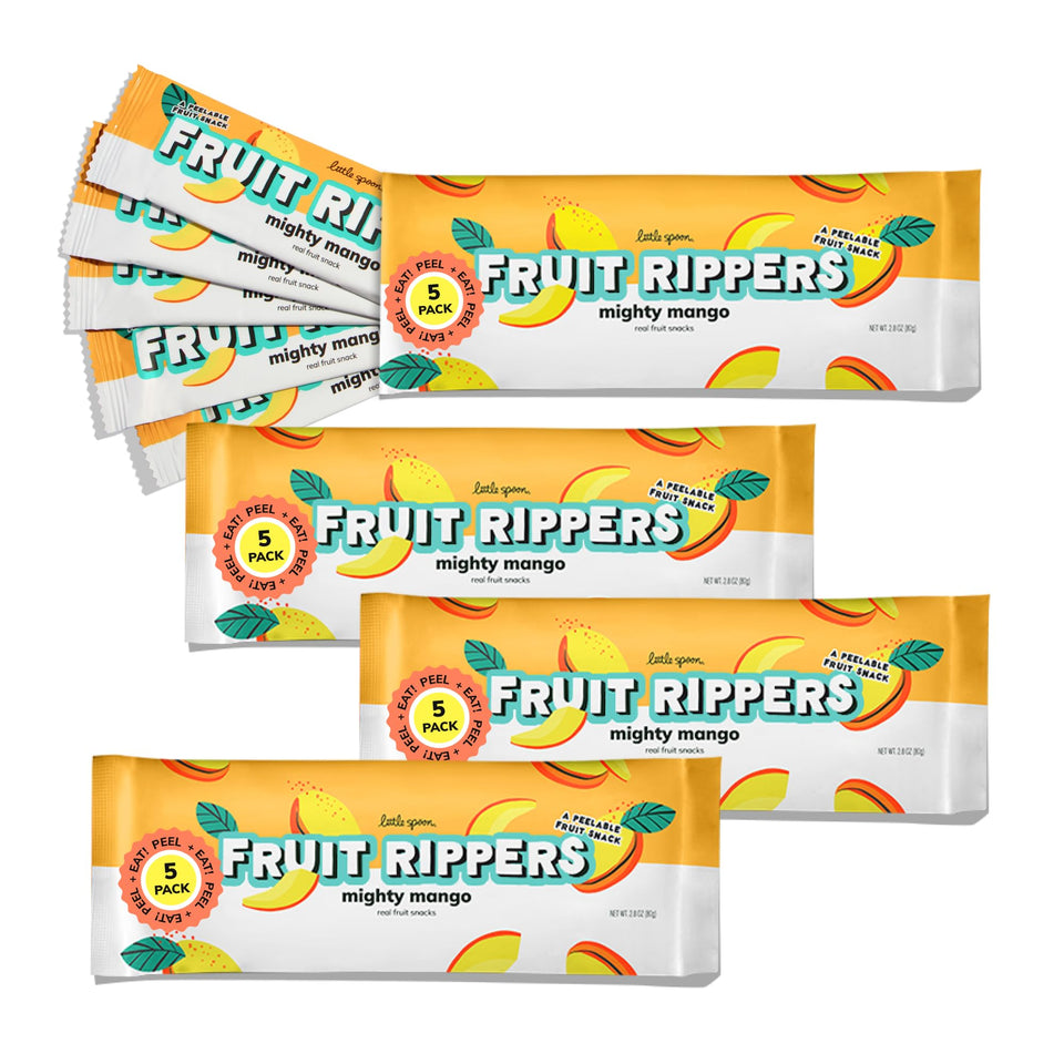 Little Spoon Mighty Mango Fruit Ripper apple-mango bites, quick kid-friendly snacking.