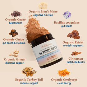 Live Conscious Beyond Brew Reishi mushroom highlight for mood balance