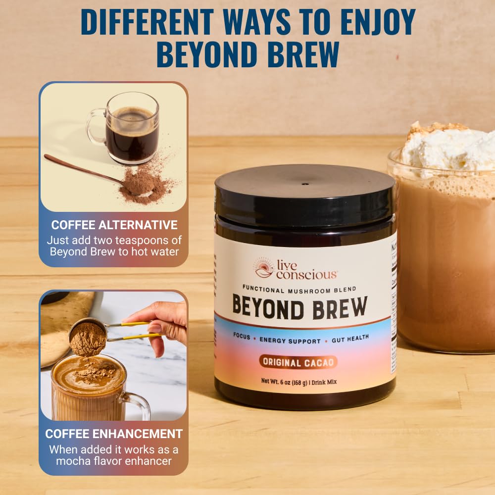 Live Conscious Beyond Brew cup steaming for a comforting morning ritual