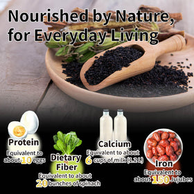 LIVEEN Black Sesame Ball held in hand emphasizes convenient daily treat.