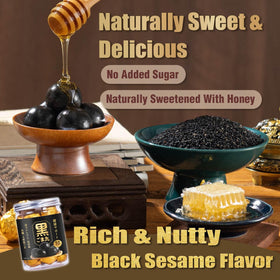LIVEEN Black Sesame Ball with tea-time setting suggests calm enjoyment.