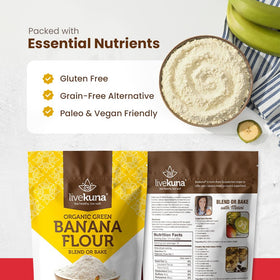 LiveKuna Banana Flour used in pancakes demonstrates light, fluffy results.