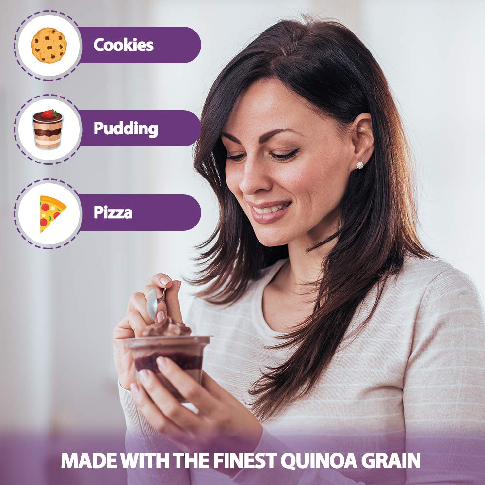LiveKuna Quinoa Flour on a recipe card highlighting organic origin.