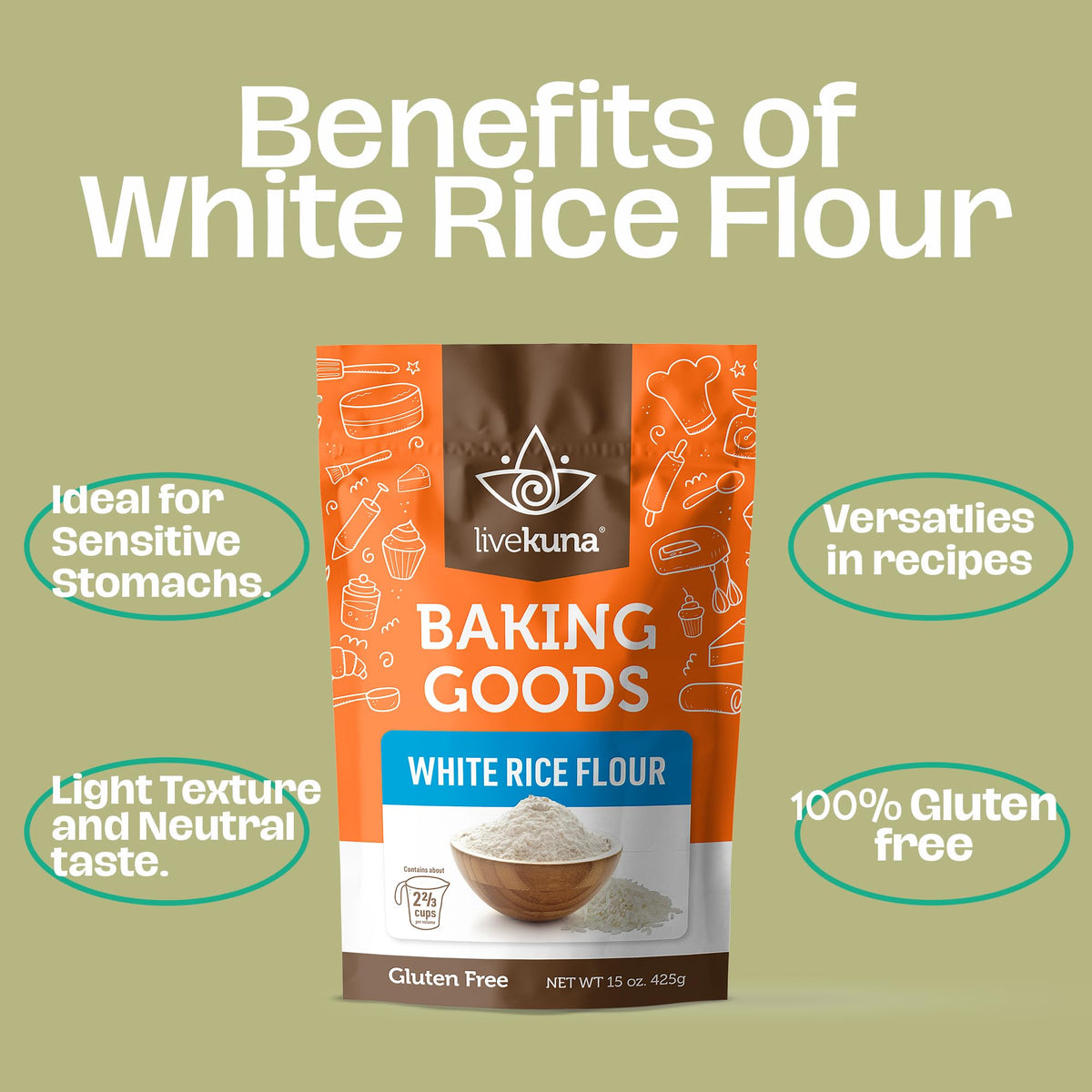 LiveKuna white rice flour tempura batter for light, crispy frying