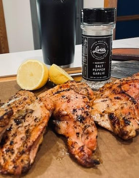 Family meal with Livia's seasoning on the table for quick flavor