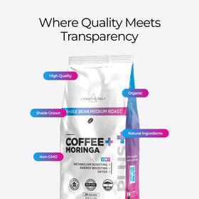 Livingood Daily coffee ground coarse for French press and bold body.