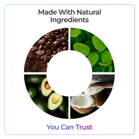Livingood Daily ingredients close-up showcases moringa and collagen components.
