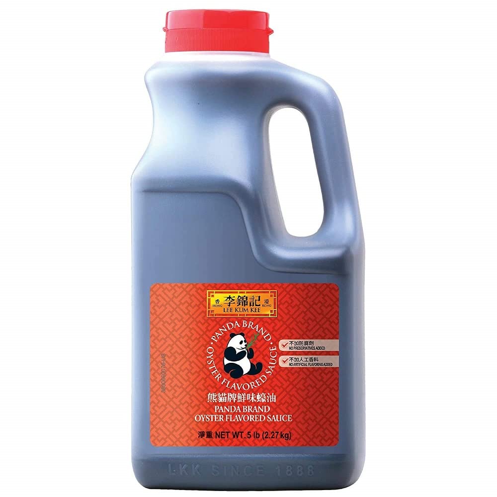 LKK Panda Oyster Sauce 5lb bottle highlighting rich umami ideal for stir-fries and sauces