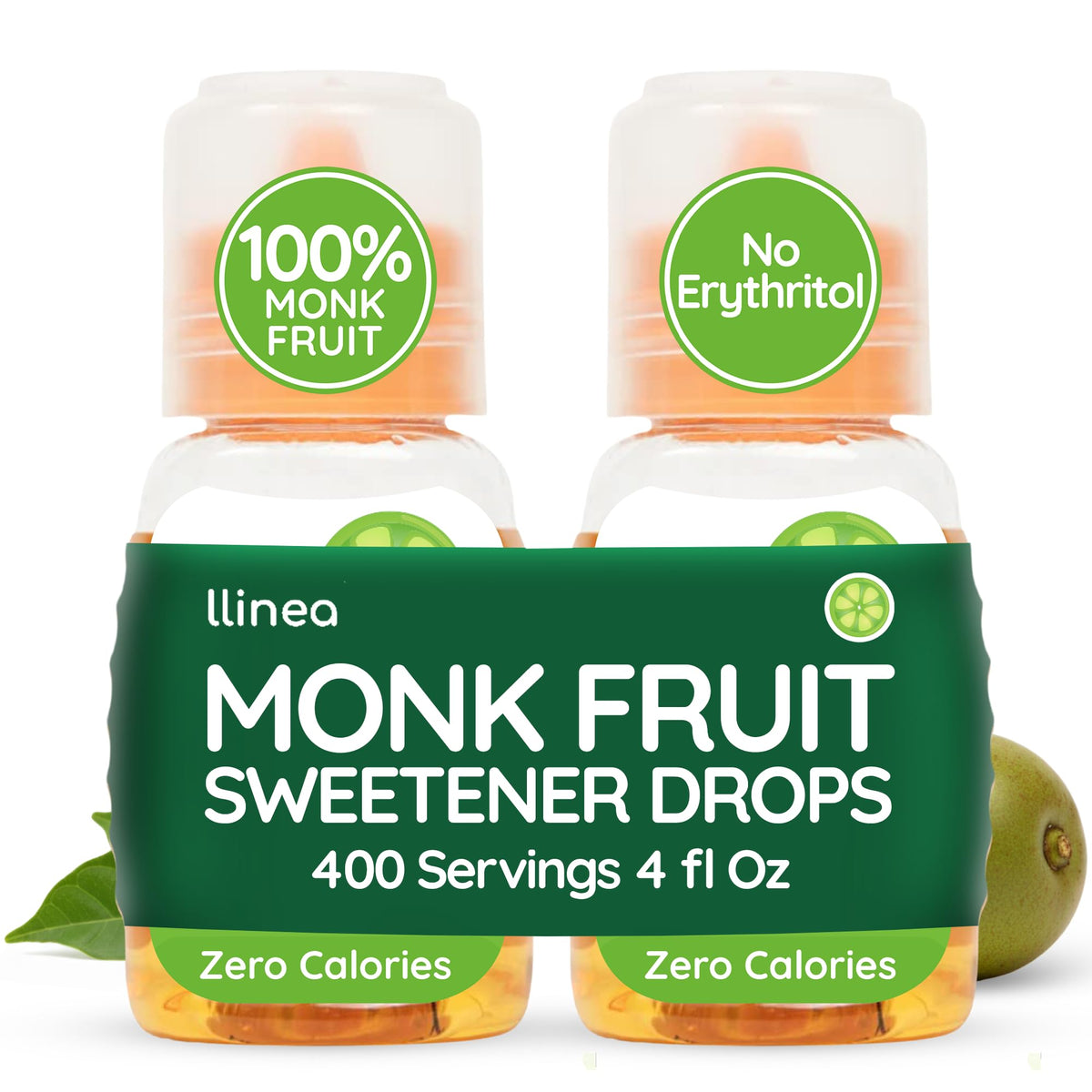 llinea Monk Fruit bottle for zero-calorie sweetness in coffee