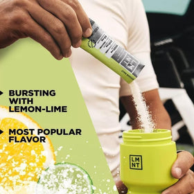LMNTs Citrus Salt packaging display shows compact hydration options for active days.