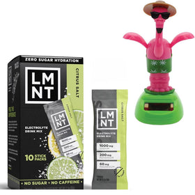 LMNTs Zero-Sugar Citrus Salt bottle for on-the-go hydration during workouts.