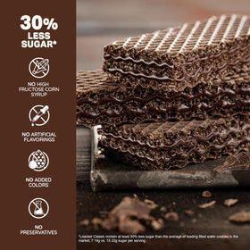 Cross-section of wafer and chocolate cream filling from Loacker Double Choc