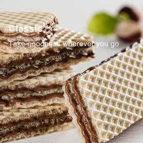 Loacker Classic Wafers Mix variety display showcasing multiple flavors.