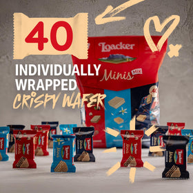 Loacker Minis chocolate wafer pack crispy bite