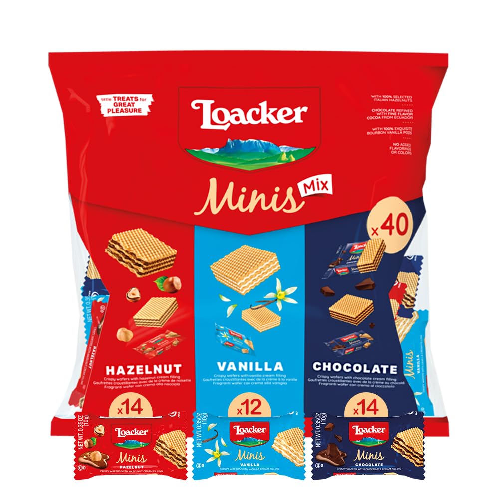 Loacker Minis hazelnut wafer pack for on-the-go snacking