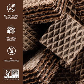 Loacker Quadratini Double Choc cream layer detail highlights cocoa richness