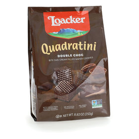 Loacker Quadratini Double Choc wafers pack for sharing and snacking