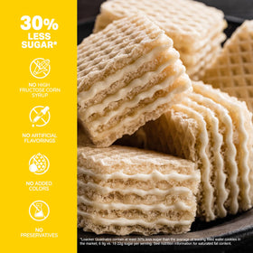 Loacker Quadratini raspberry yogurt wafer image, vibrant fruit note perfect for a treat.