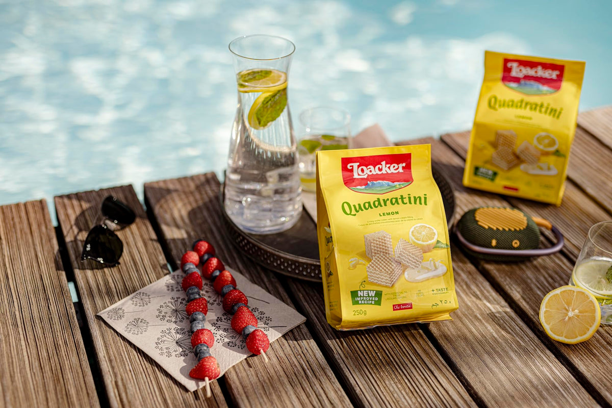 Loacker Quadratini Lemon is Non-GMO certified, supporting ingredient transparency.
