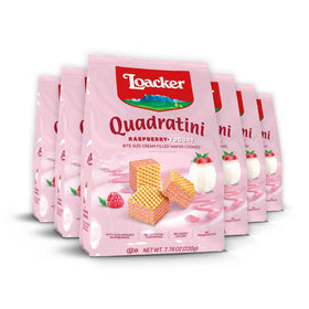 Loacker Quadratini Raspberry Yogurt pack front view for sharing