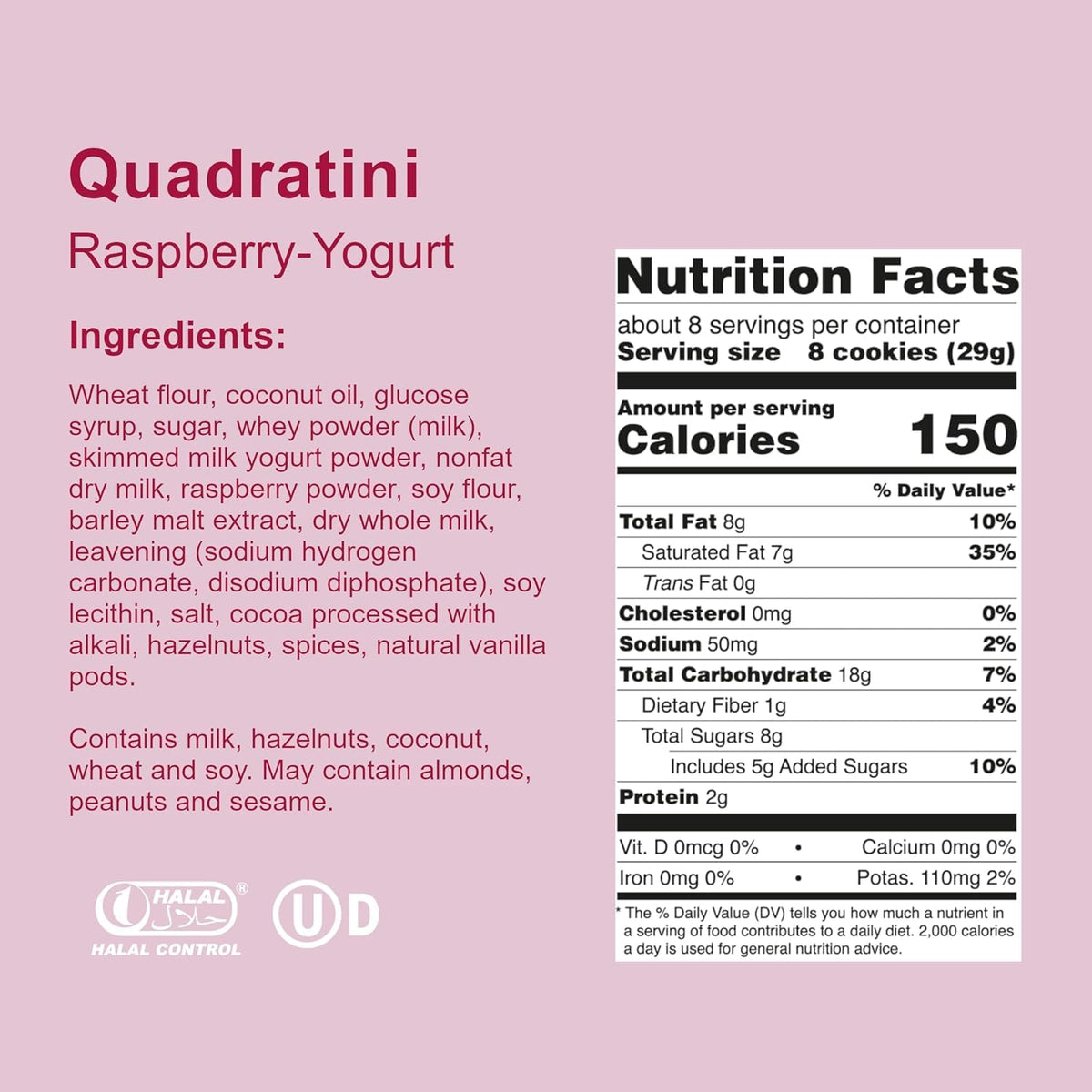 Loacker Quadratini Raspberry Yogurt wafers beside tea cup