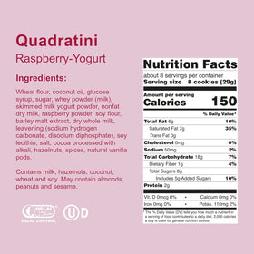 Loacker Quadratini Raspberry Yogurt wafers beside tea cup