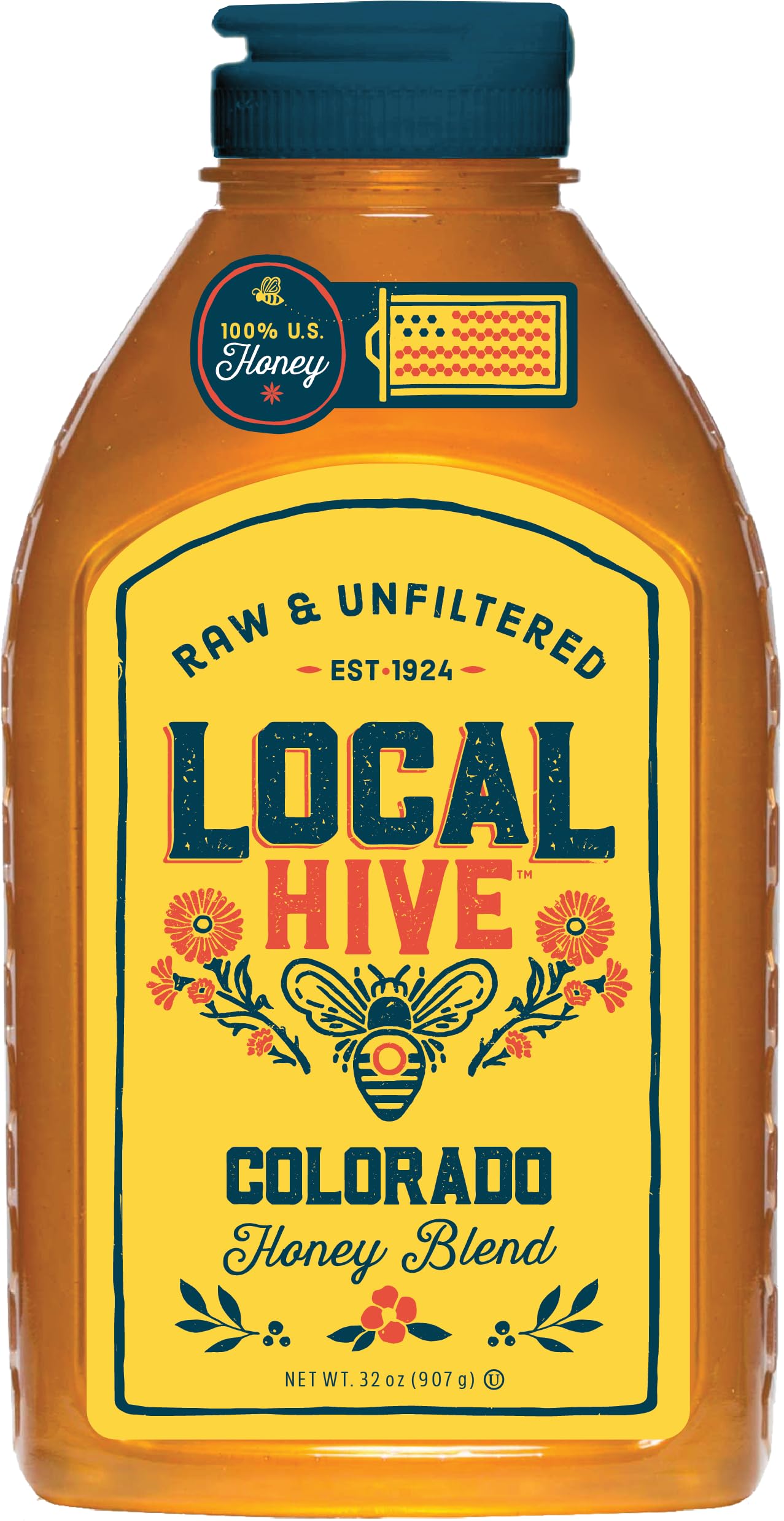 Local Hive Colorado Honey pour shows a smooth golden drizzle for tea