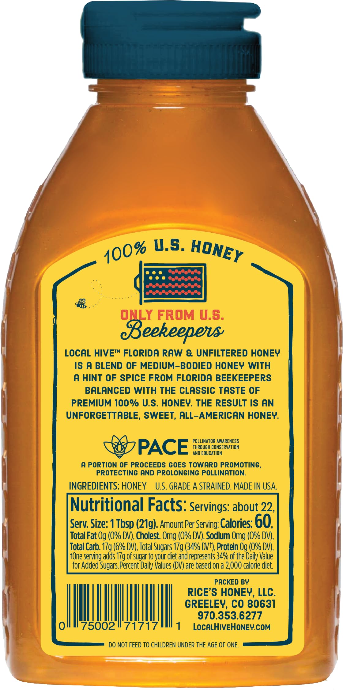 Local Hive Florida Honey bottle pour highlighting smooth texture perfect for drizzle over toast.