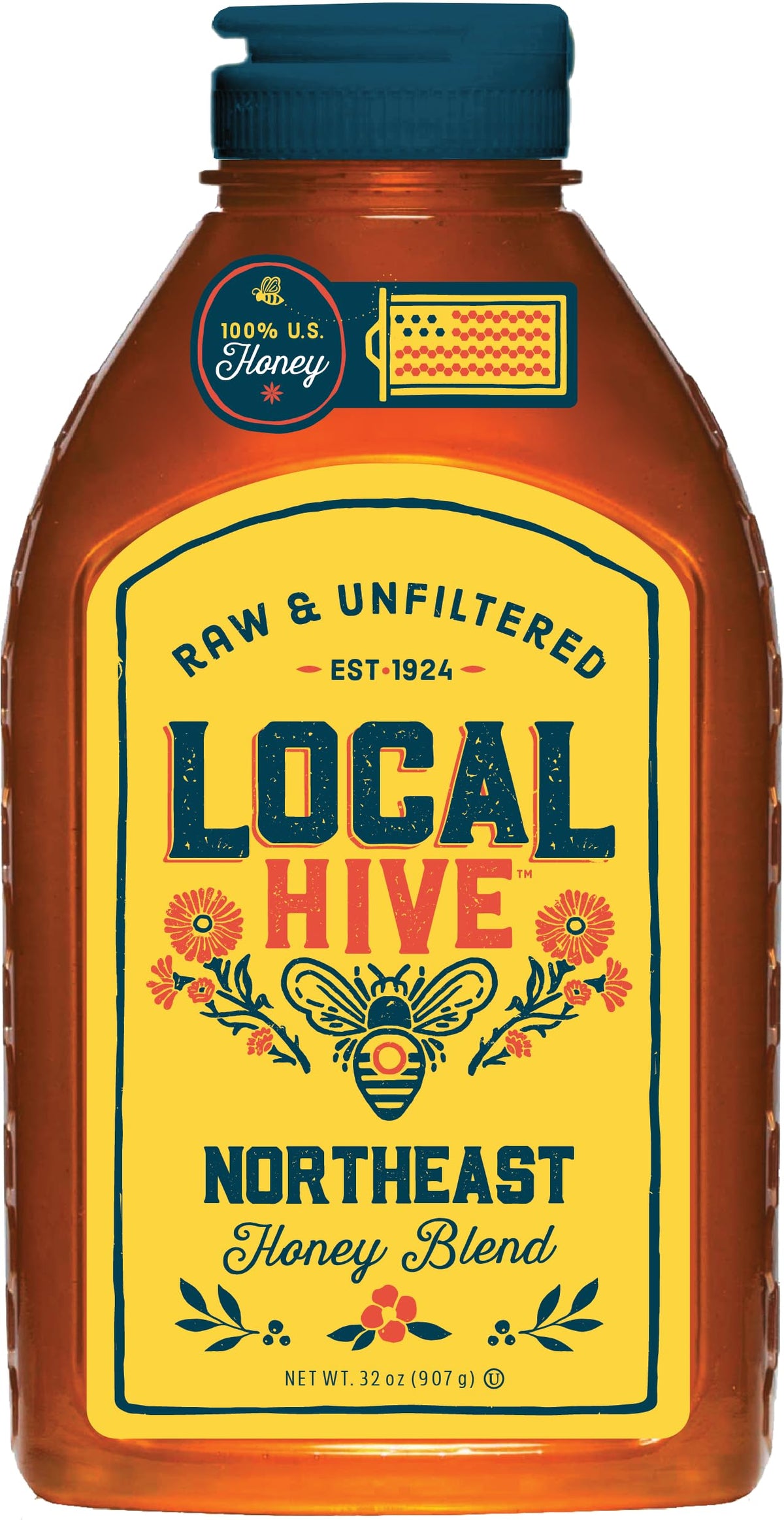 Local Hive Northeast Honey bottle showing 32 oz size and floral sweetness