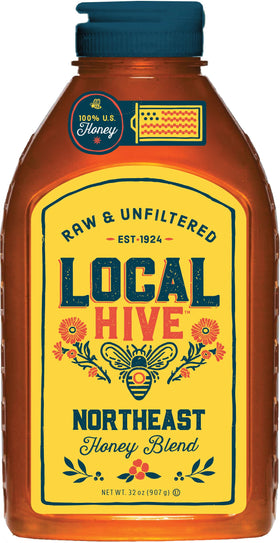 Local Hive Northeast Honey bottle showing 32 oz size and floral sweetness