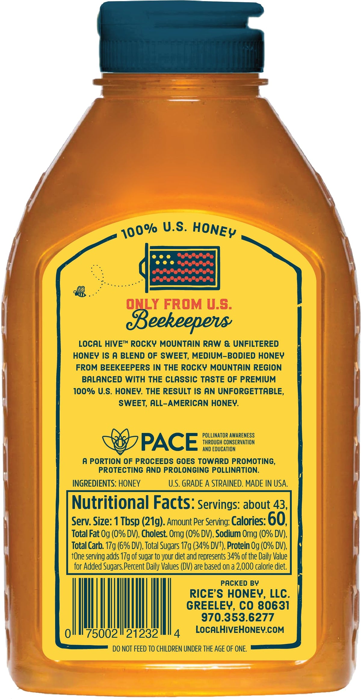 Local Hive Rocky Mountain Honey pour highlights smooth sweetness for tea and toast